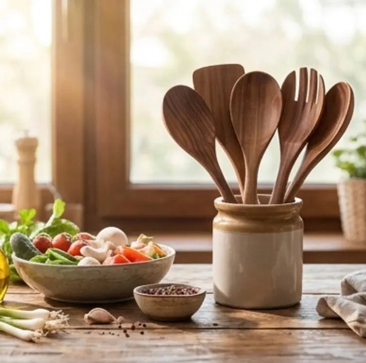 6-Piece Wooden Kitchen Utensils Set