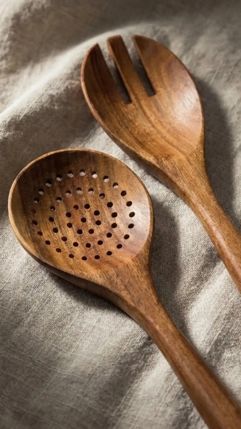 6-Piece Wooden Kitchen Utensils Set