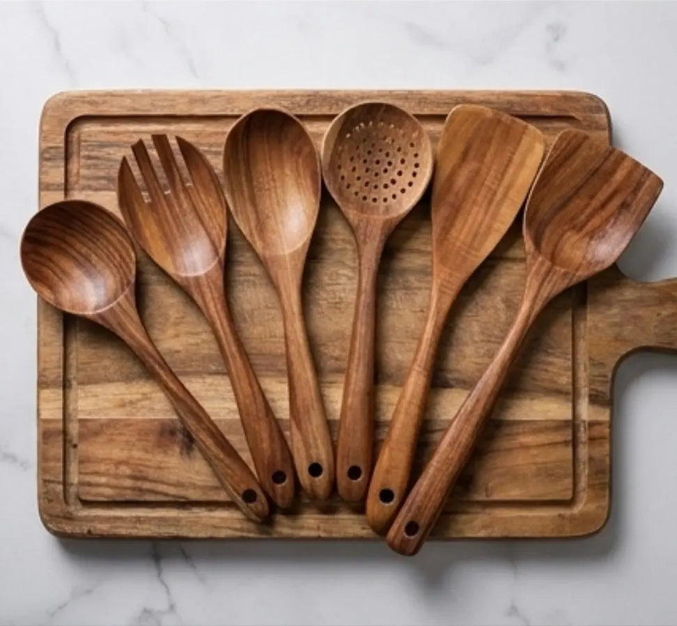 6-Piece Wooden Kitchen Utensils Set
