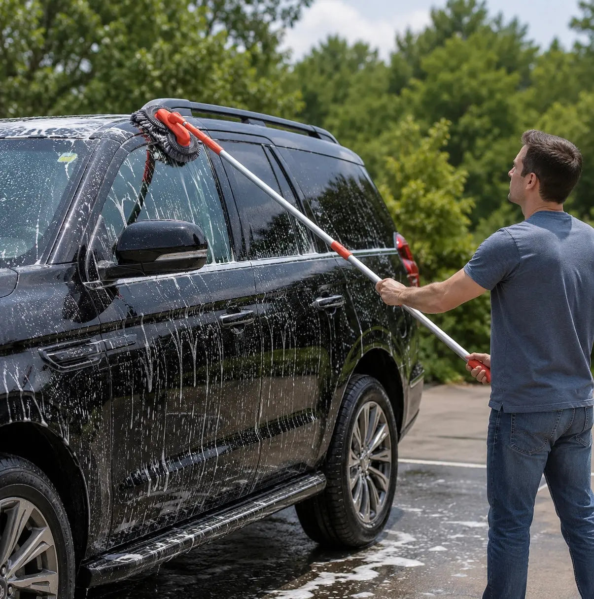 Car Wash Brush with Rotating Head