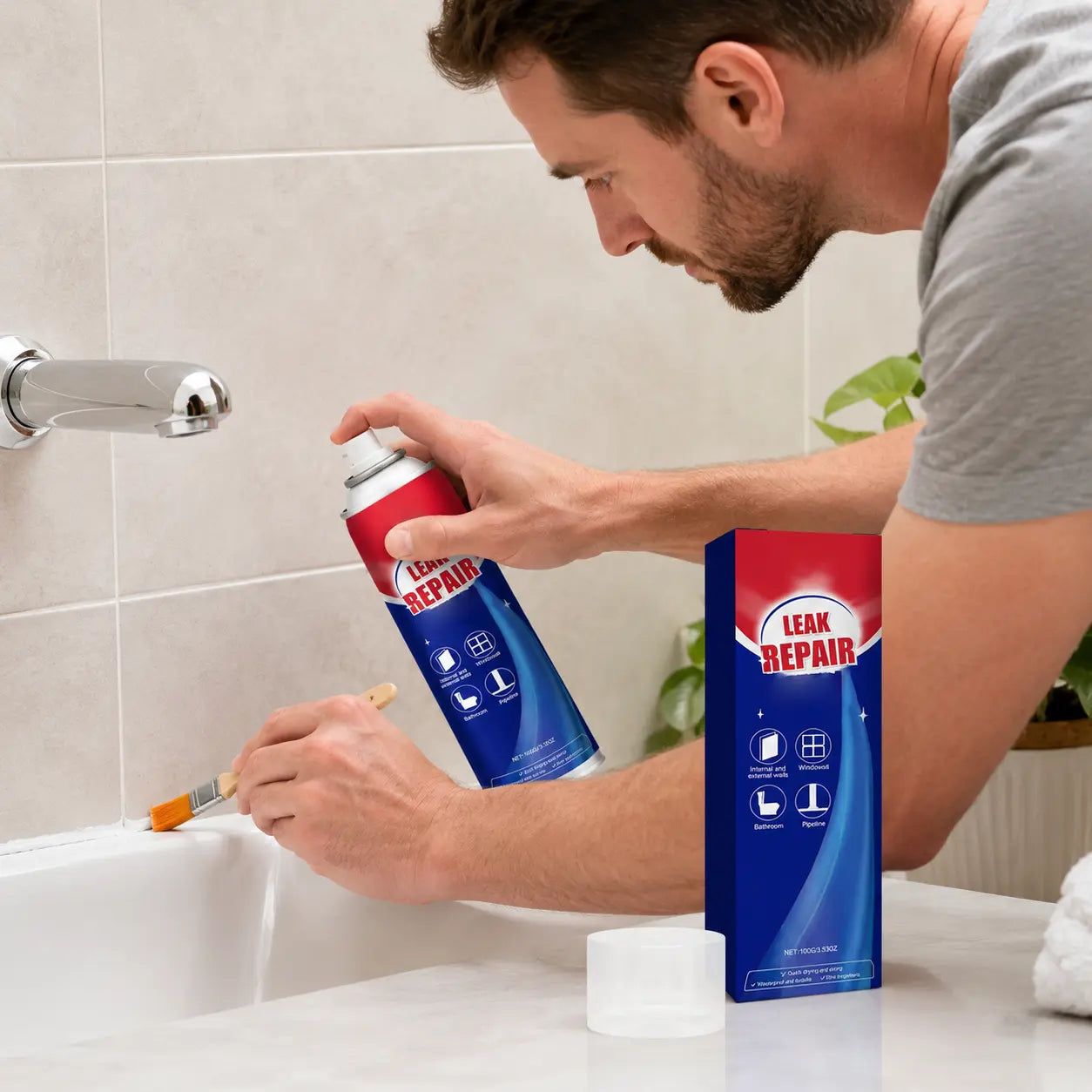 2 Set Leak Repair Waterproof Sealant Spray All Purpose