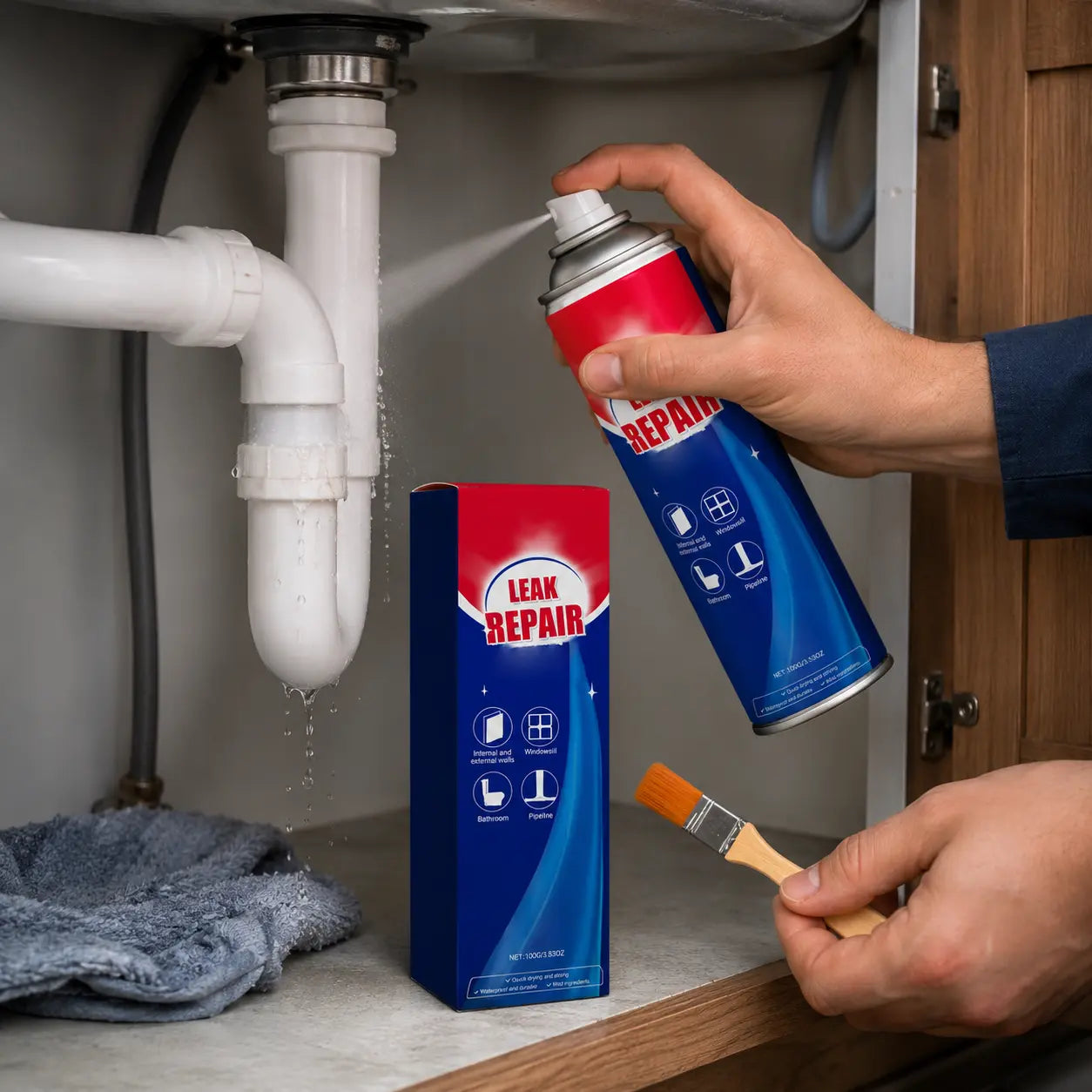 2 Set Leak Repair Waterproof Sealant Spray All Purpose