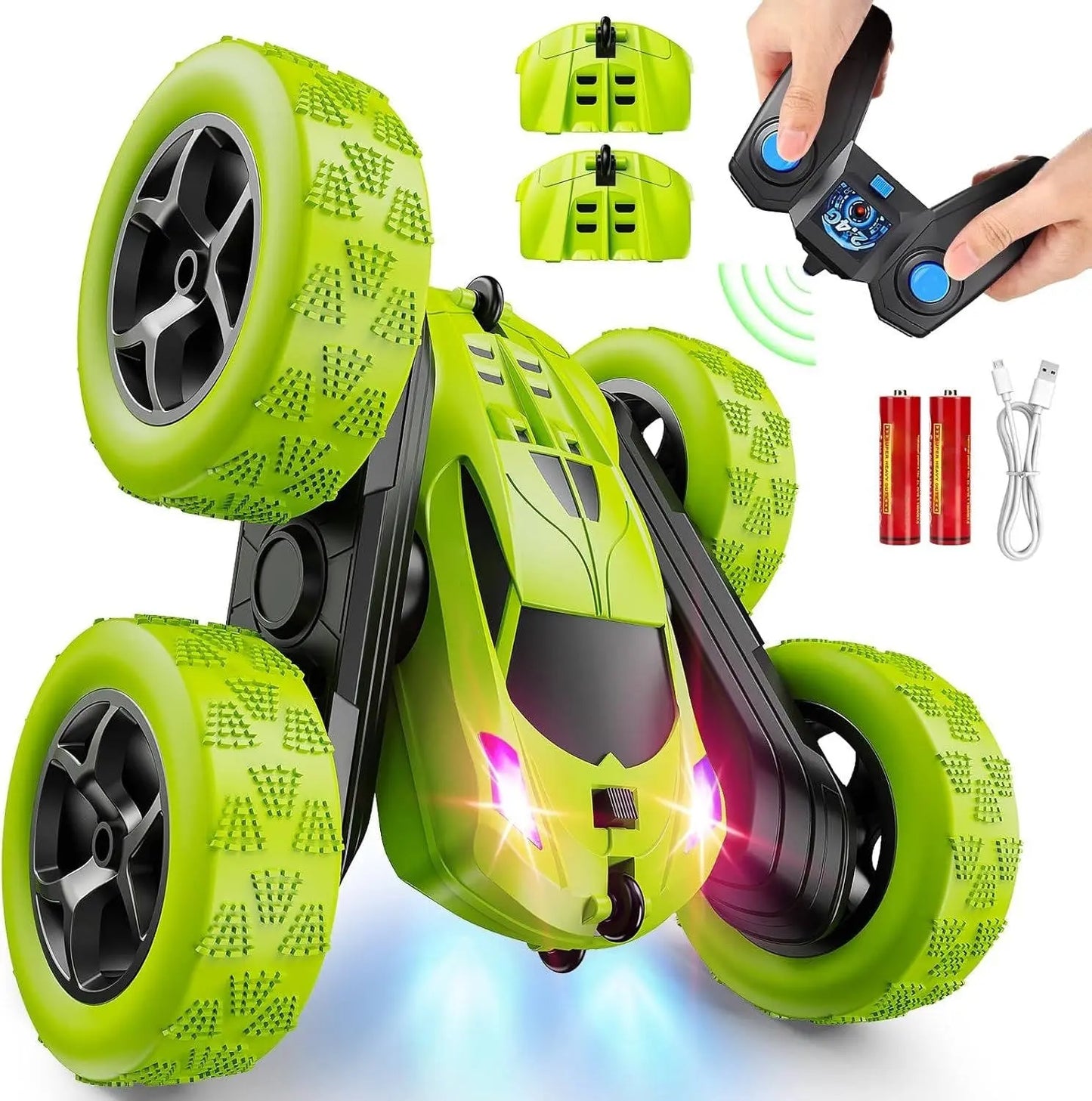 RC Cars for Kids 6-12, LED Lights & Flips