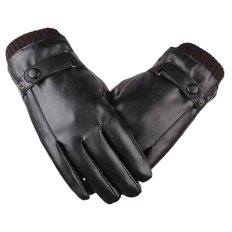 Touch Screen Men's Leather Gloves for Winter